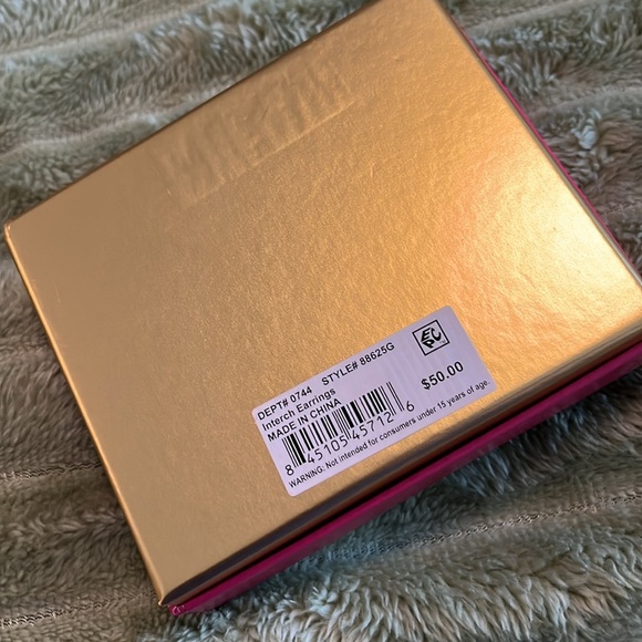 Unwritten Pierced Earrings Gold Plated Interchangeable Small Hoops Glass Charms - Picture 6 of 6